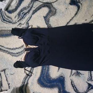 Long formal navy blue dress